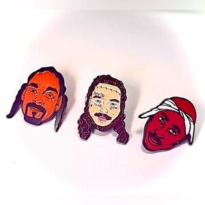 Trio of Greatest Rappers Alive Snoop, Post and Pac Pins